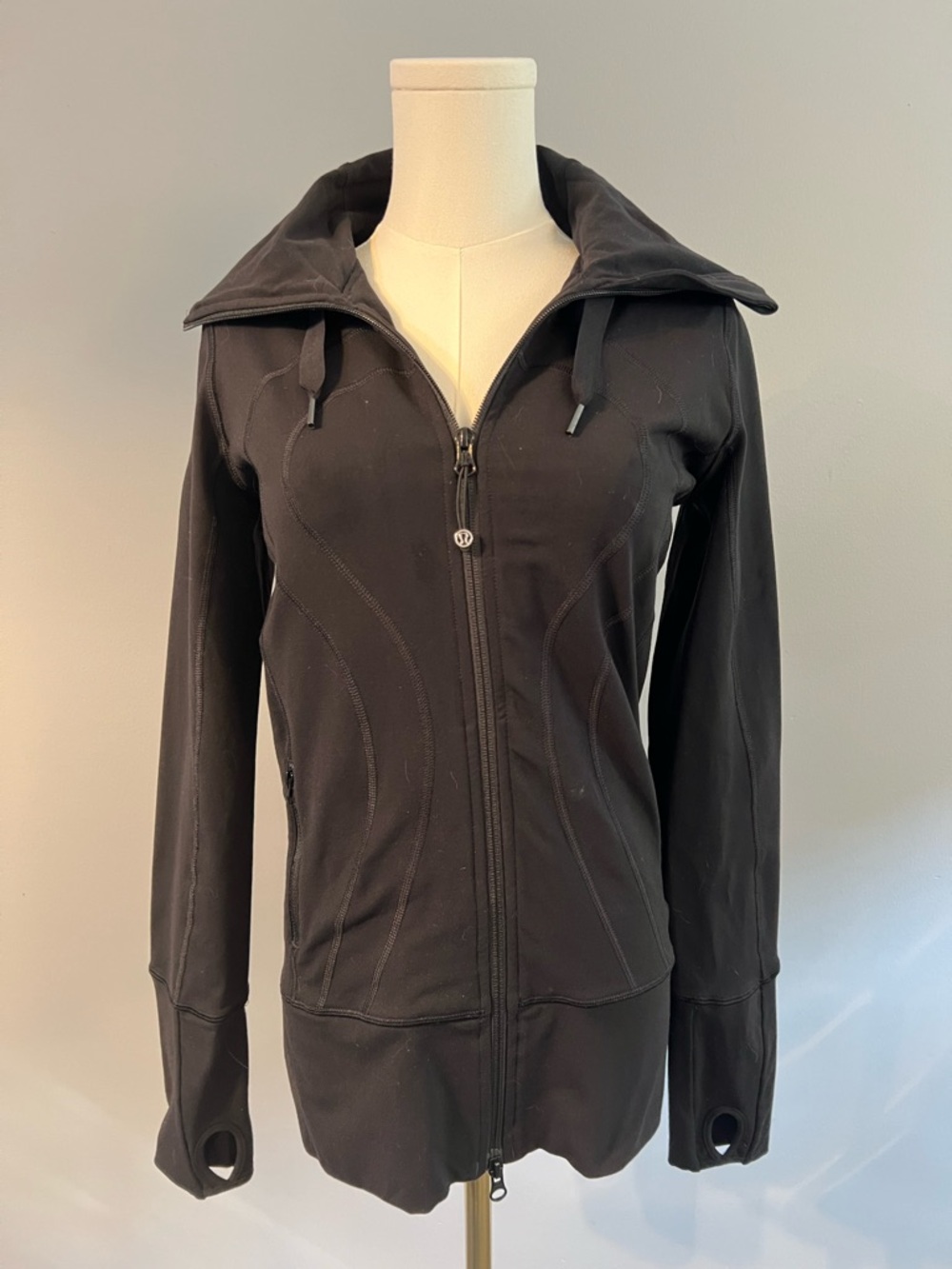 lululemon athletica Black Full-Zip Bomber Jacket with Hood